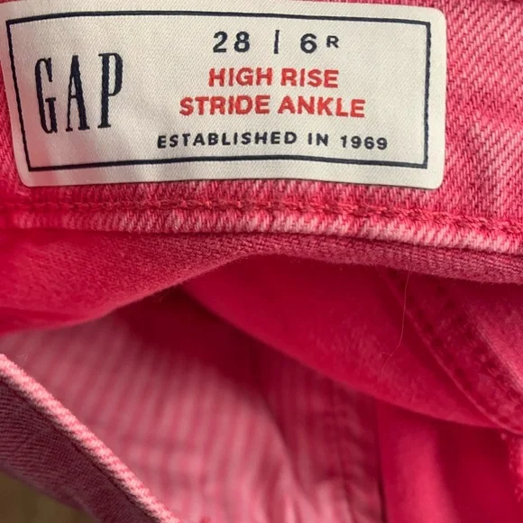 NEW GAP High Rise Stride Ankle Wide Leg Jeans Sugar Plum Pink Size 28 6 - Picture 3 of 6